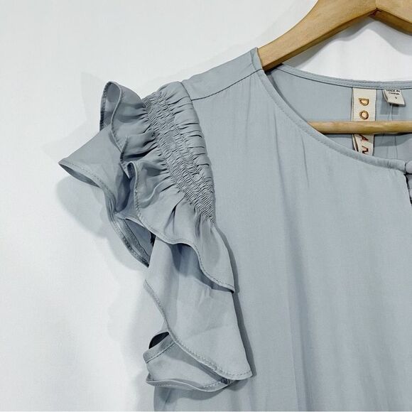 Anthropologie Dolan Adelaide Mini Dress Blue Grey S - Picture 5 of 9